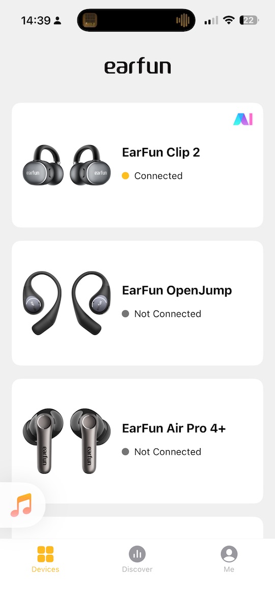 app device overview screen