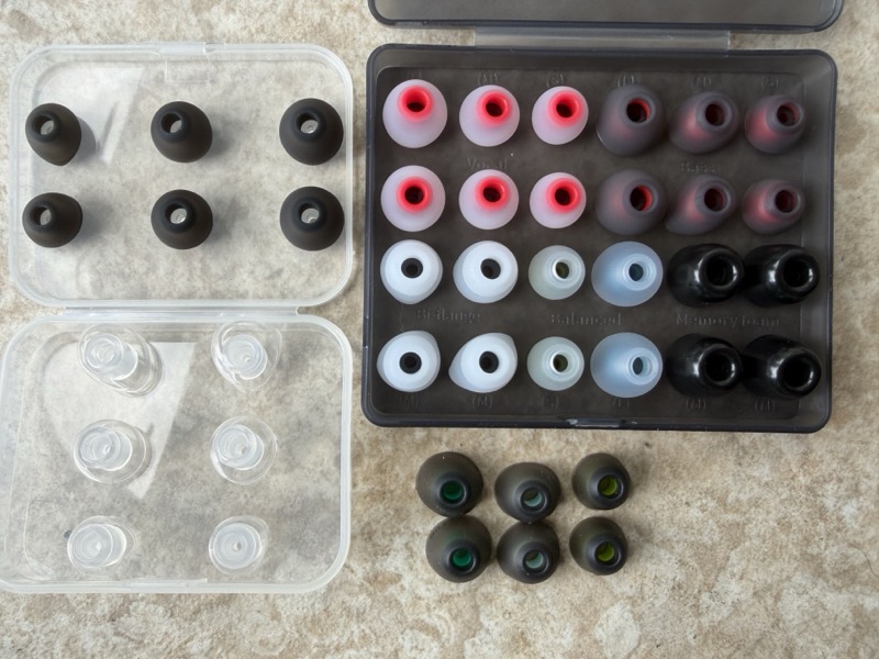 acoustic eartips variety display case — the full selection