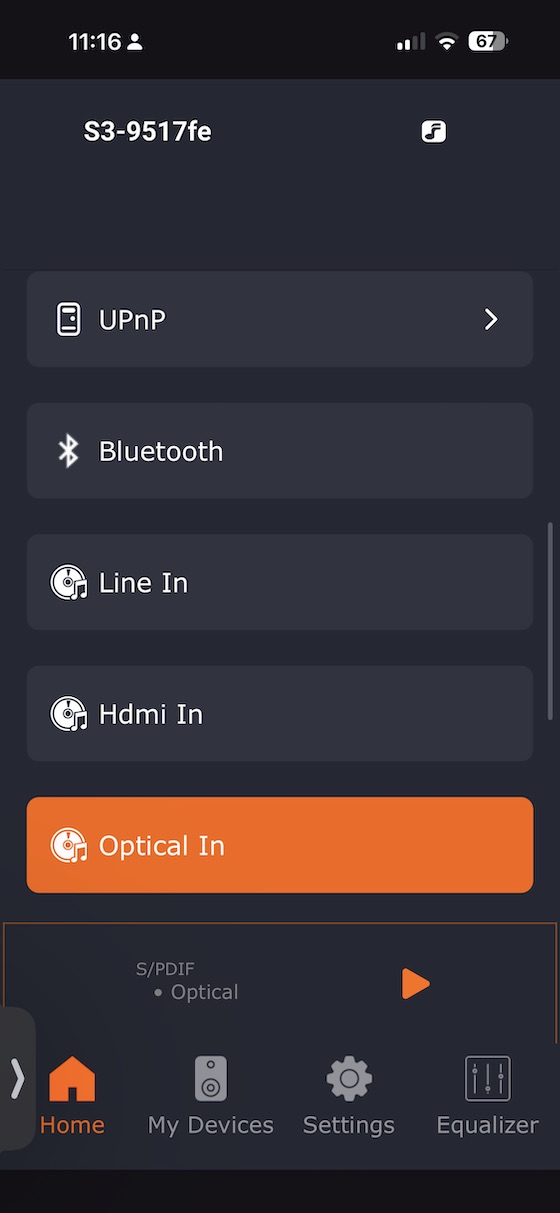 input selection