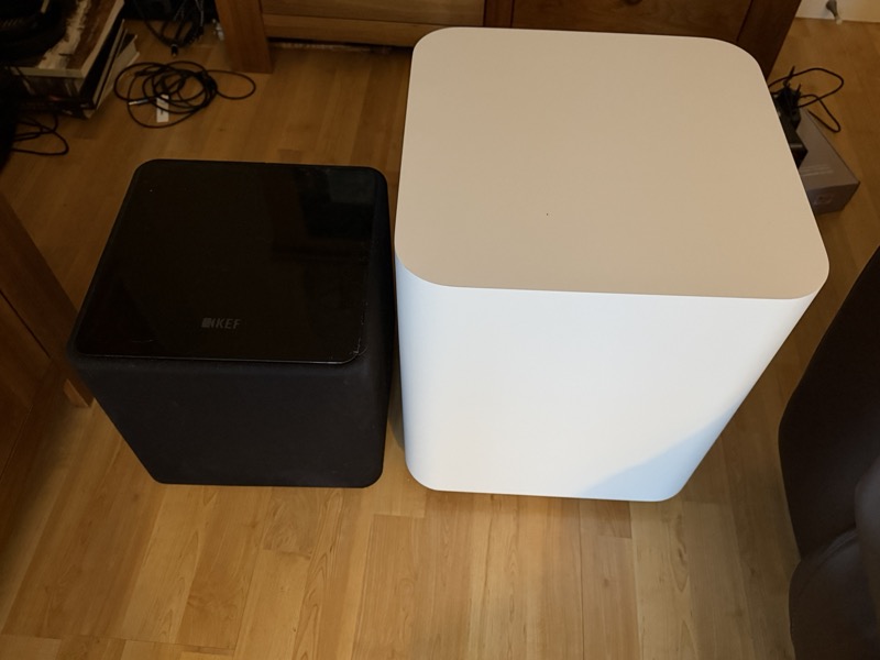 SW10 vs KEF subwoofer, top view