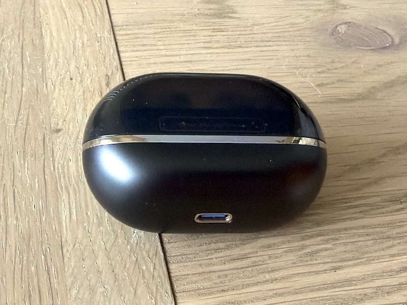 case on table with USB-C port visible