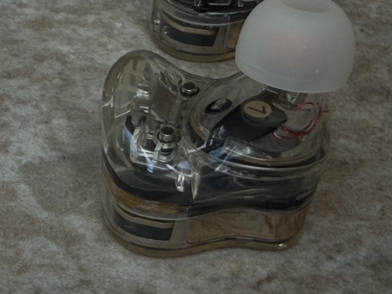 clear plastic shell showing internals detail