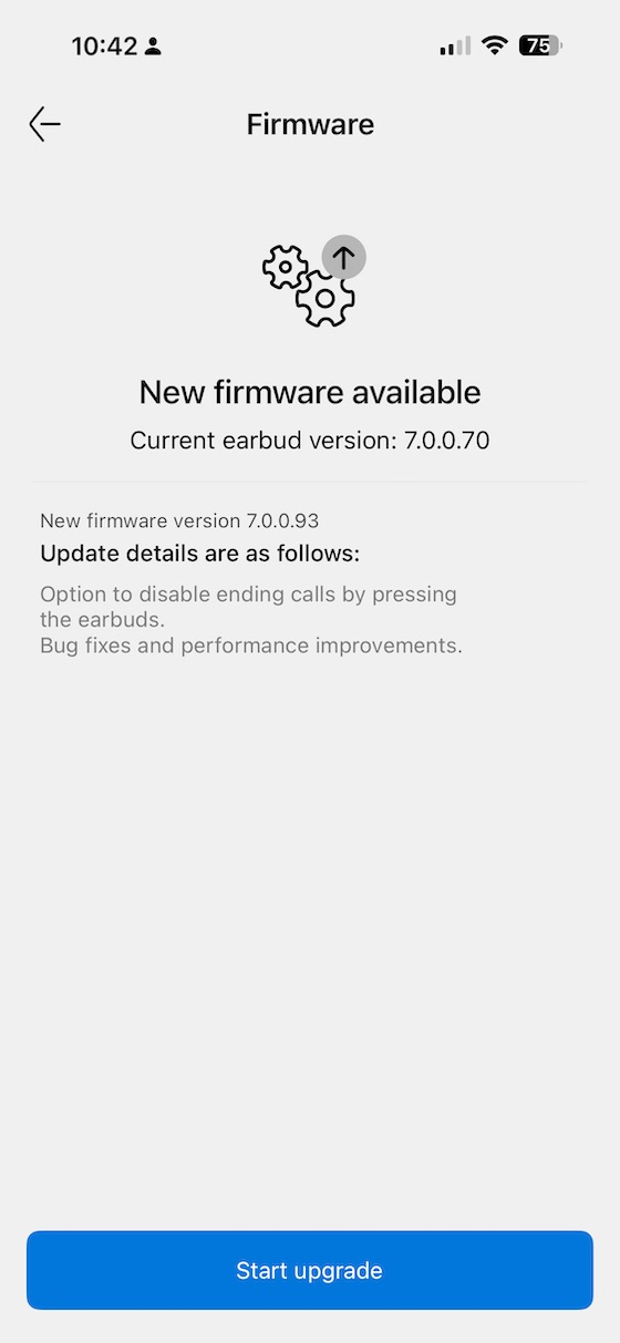 new firmware notification screen