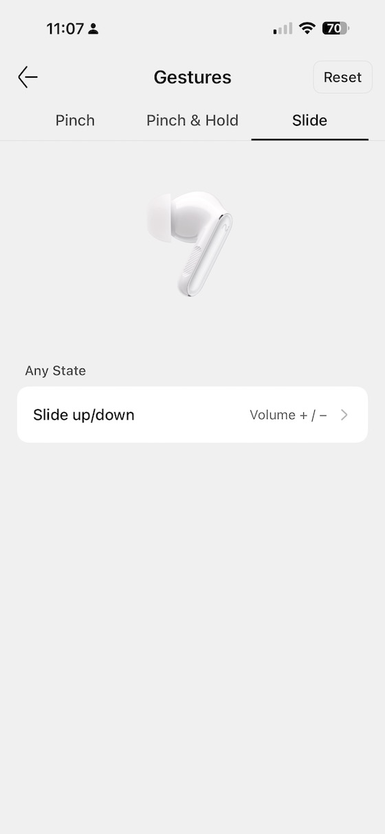 gesture config — Slide tab