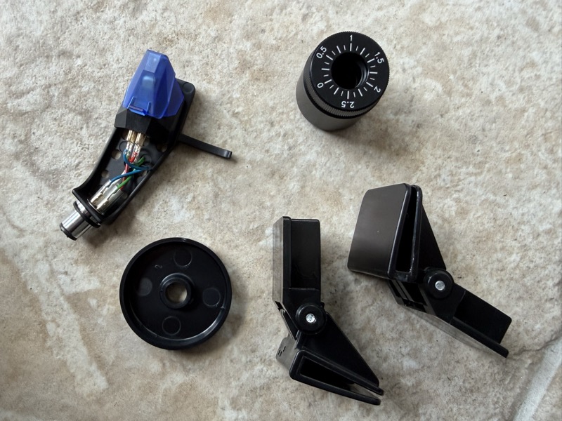 cartridge, headshell, counterweight and anti-skate