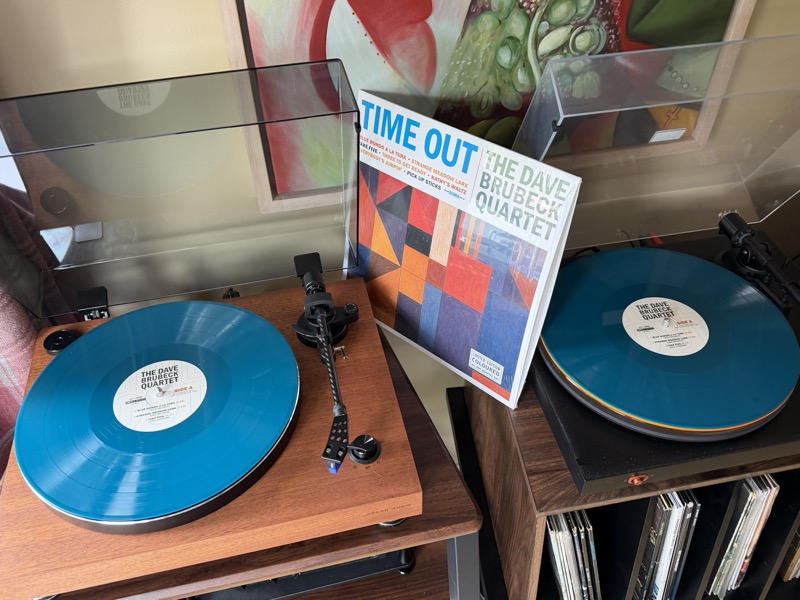 two copies of Dave Brubeck’s Time Out, one on each deck