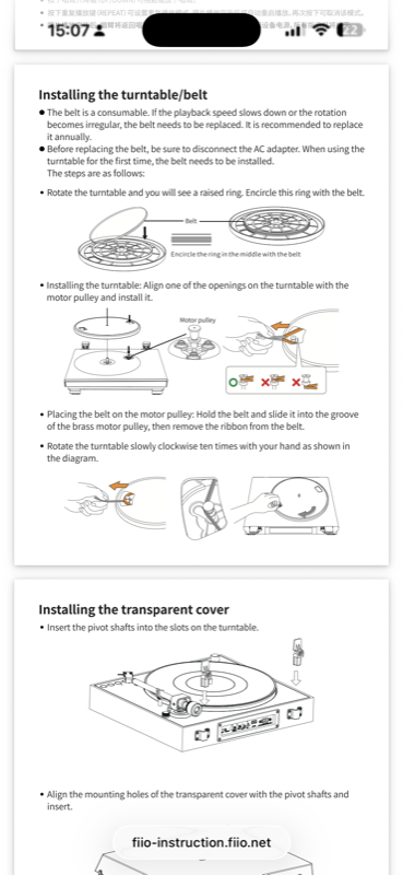 assembly instructions for the belt and cover