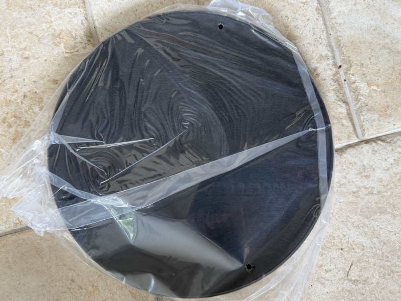 black platter, top view
