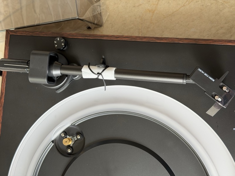 tonearm assembly and platter view