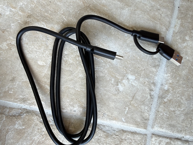 the supplied USB-A/USB-C to USB-C cable