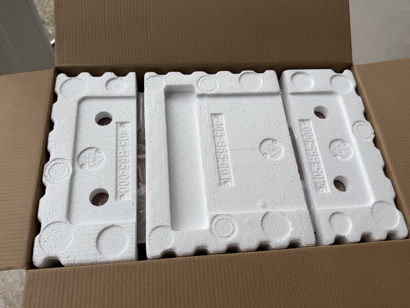 the shaped foam inserts inside the box