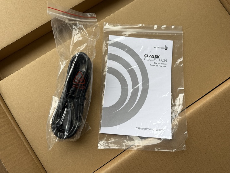 the power cable and product manual