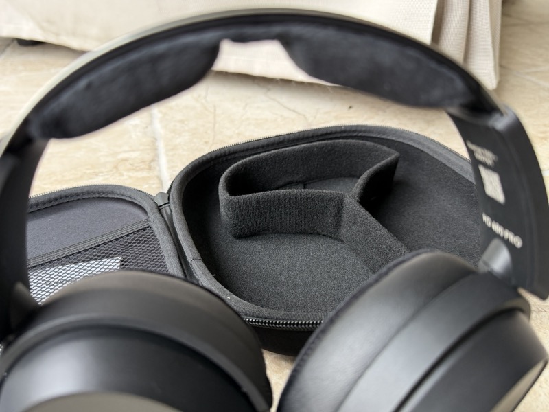 headphones in the protective case