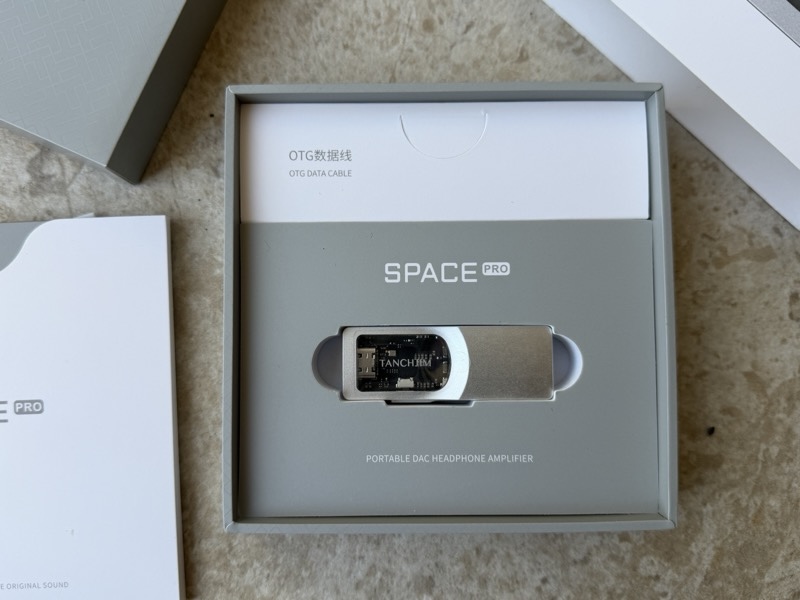 Space Pro and OTG cable in box