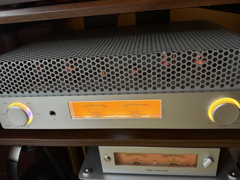 high end audio gear with meter displays