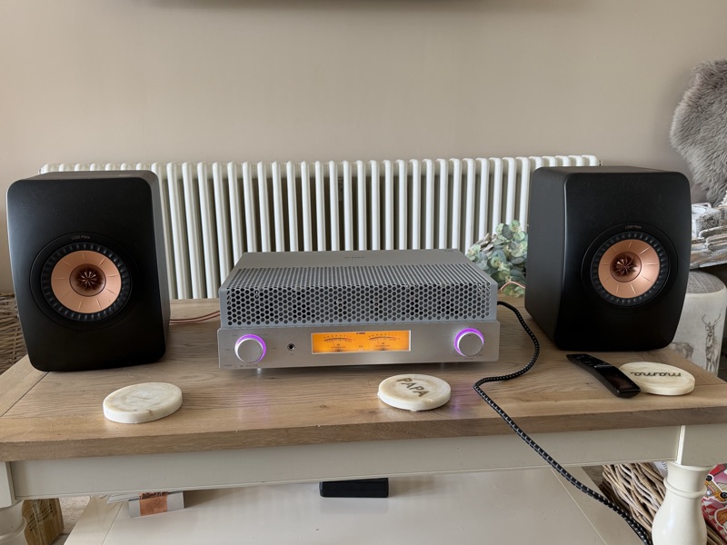 the ea13 and the kef ls50 metas set up for measuring