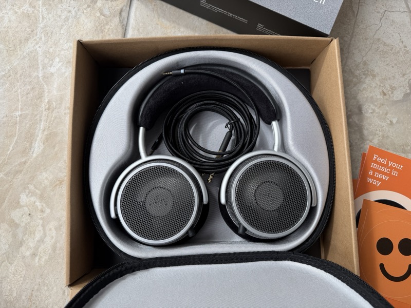 the OAE2 and one cable inside the carrying case