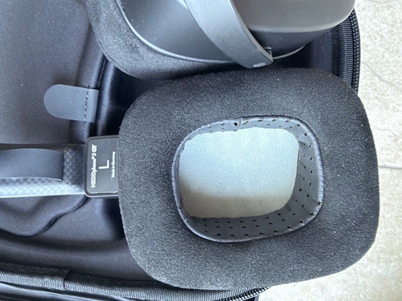 the leather earpad, interior view