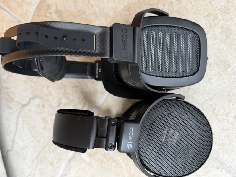 the same two headphones viewed from the top