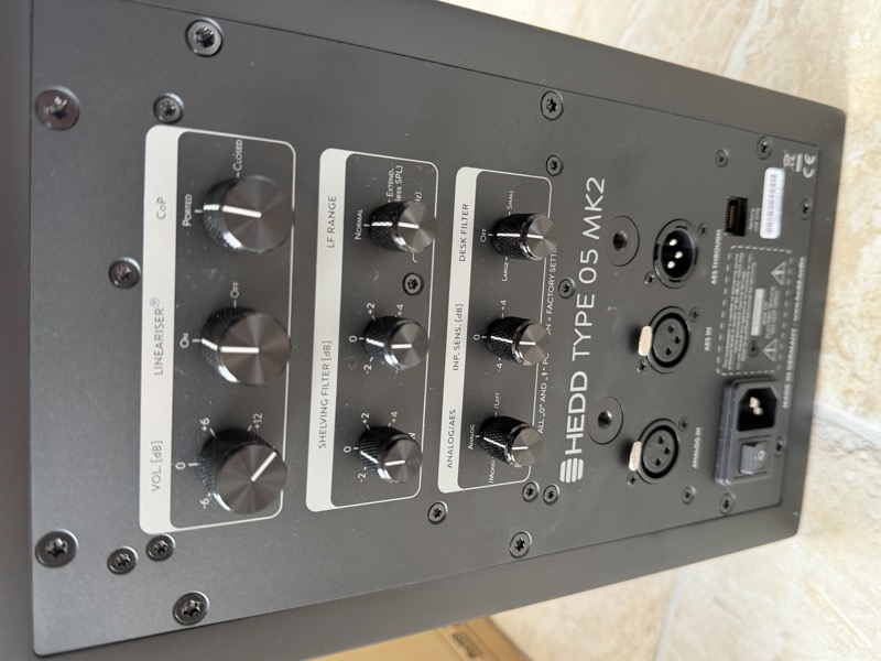 rear panel — inputs, outputs and DSP controls