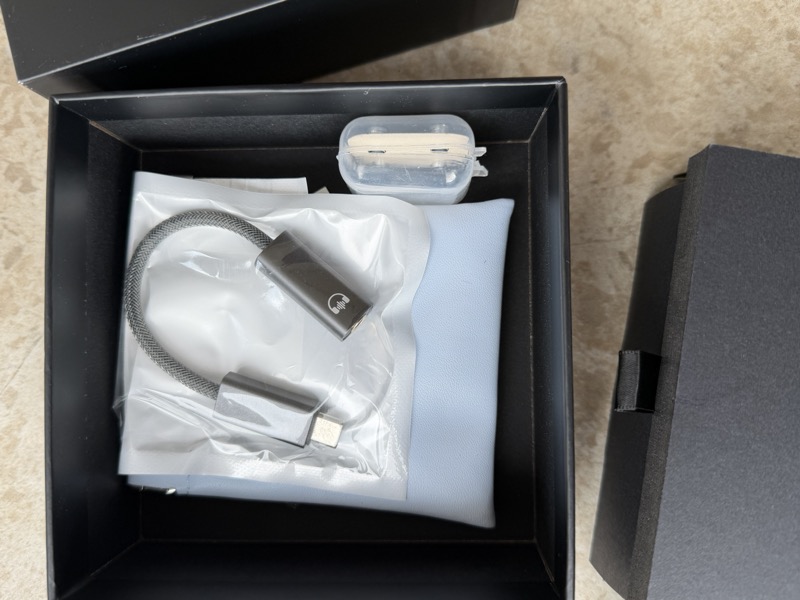 nimbus lower box with dac dongle tuning nozzles and pouch