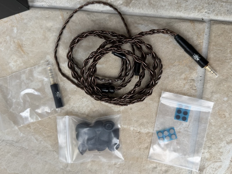cable and accessories laid out