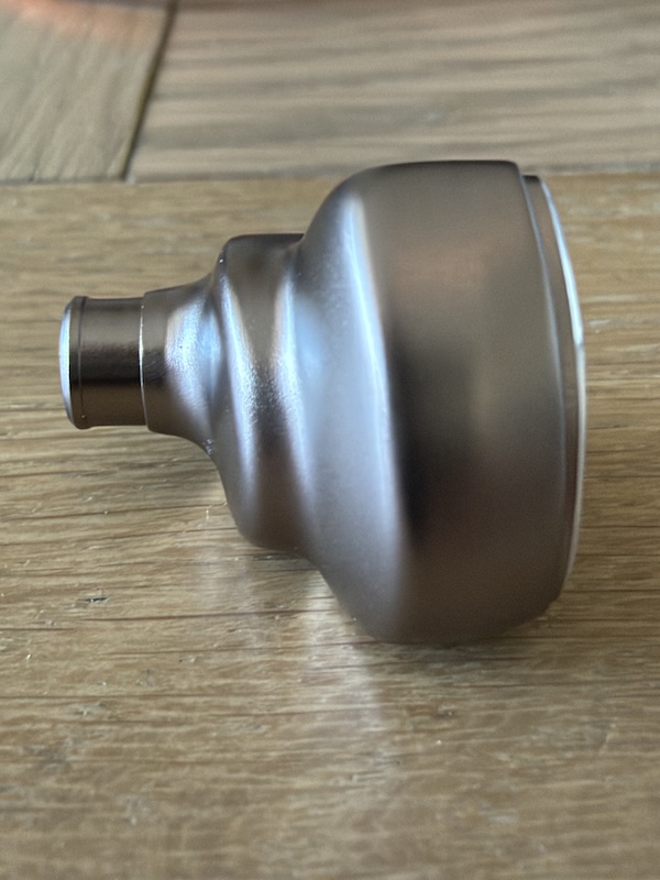 side profile of a single Halcyon shell showing the nozzle