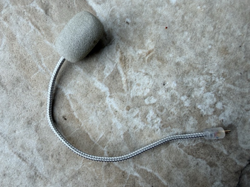 detachable boom microphone closeup