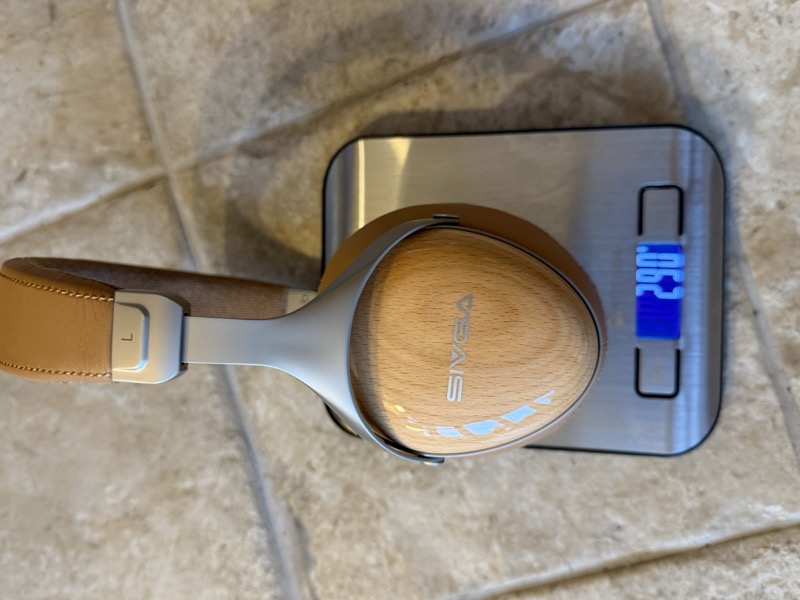 the sv021 pro v2 weighed on a kitchen scale at 290g