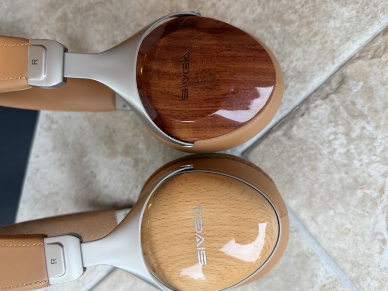 the two wood finishes viewed from directly above