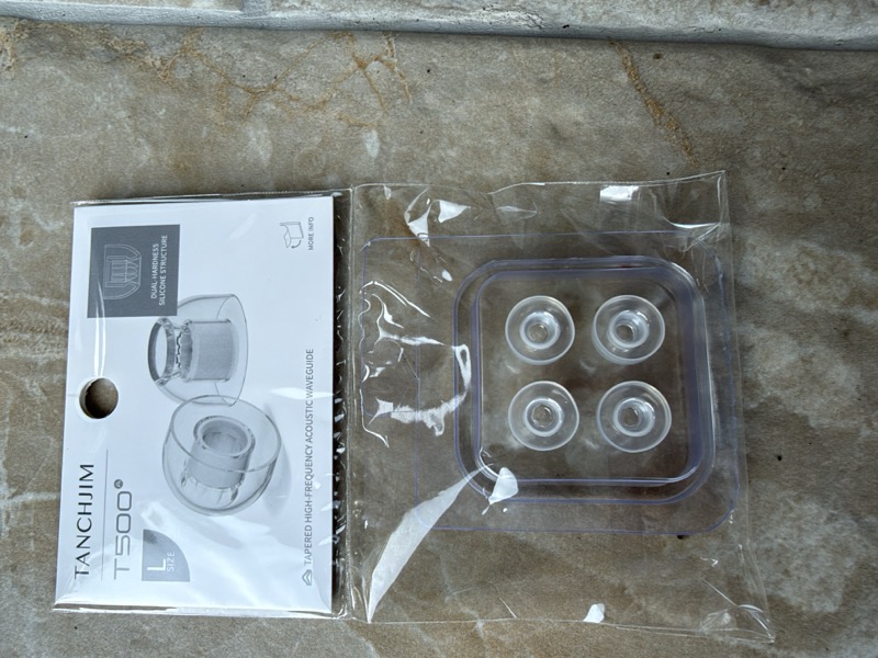 T500 large-size eartips still in their branded packaging