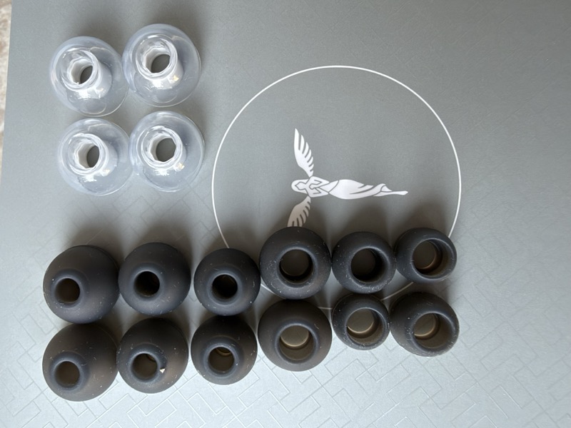 the full eartip selection laid out together