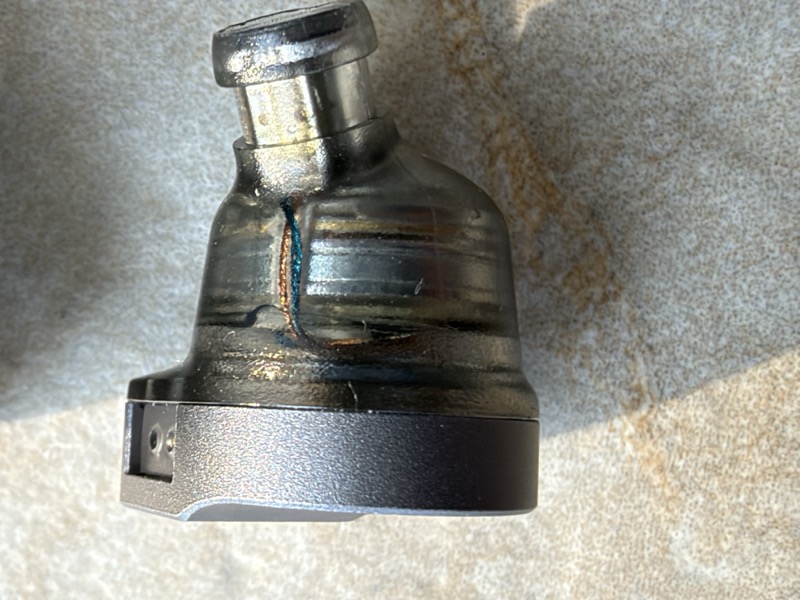 closeup of a single shell showing internal wiring and the side vent