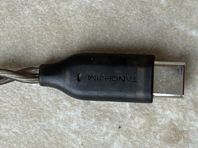 USB-C connector on the DSP cable, marked TANCHJIM