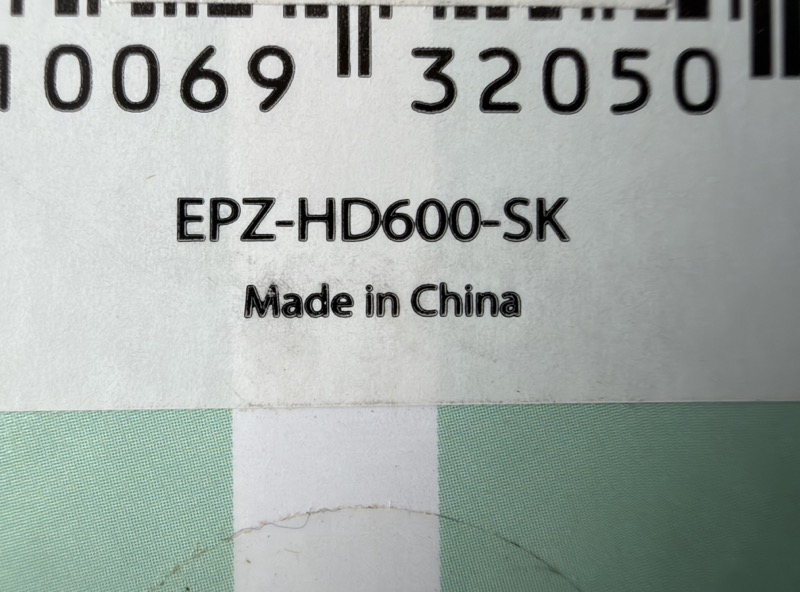 box label reading epz-hd600-sk made in china
