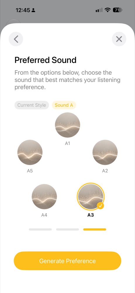 preferred sound refinement within the chosen style