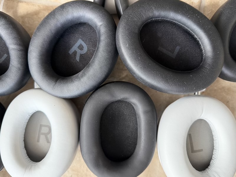 earpads of all four headphones compared