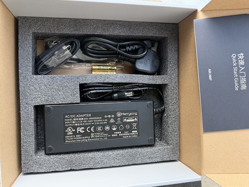 accessories in the upper foam tray