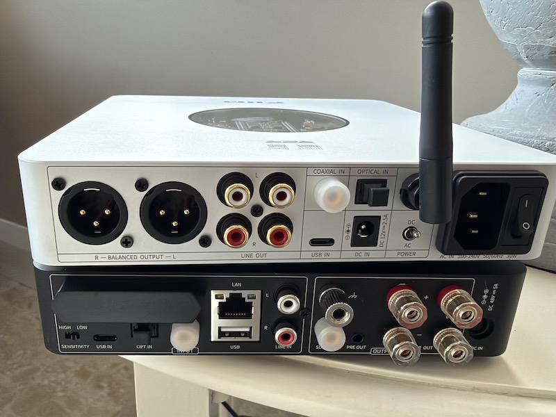 rear panels of the fiio air amp and the fiio k13 r2r