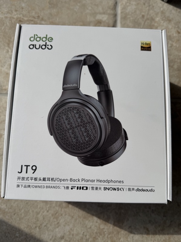 jt9 retail box front showing the headphone and the jade audio wordmark