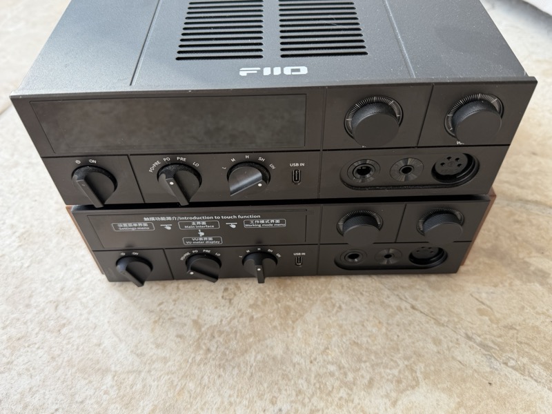 k17 r2r and k17 front panels stacked, showing identical knob and output layouts