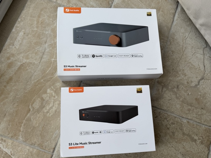 the s3 and s3 lite retail boxes side by side, the lite box noticeably smaller