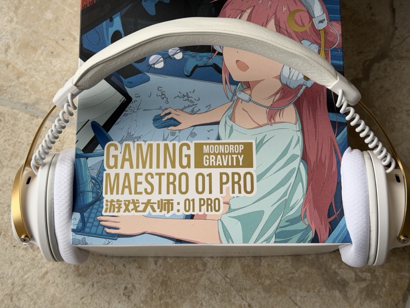 the gm01 pro resting cups-down on the sleeve box, seen from above